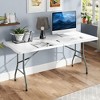 Tangkula 6 ft Portable Folding Table w/HDPE Tabletop Safe Lock Mechanism Carrying Handle - 2 of 4