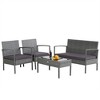 Costway 4 PCS Outdoor Rattan Furniture Set Patio Conversation Sofa Set Cushioned Grey - 2 of 4