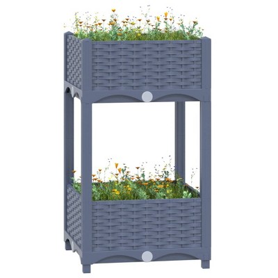 vidaXL Raised Bed 15.7"x15.7"x28" Polypropylene