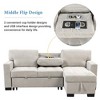 KTMBDW L-Shaped Pull Out Sleep Sofabed Modern Reversible Sleeper Sectional Sofa with Storage Chaise Drop-Down Table and Charging Ports USB & Type-C - 4 of 4