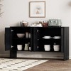 NicBex Vintage 4-Door Sideboard Cabinet with Adjustable Shelves, Sideboard Buffet Cabinet with Storage, Retro Storage Cabinet with Adjustable Shelves - 2 of 4