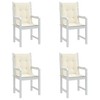 vidaXL Lowback Chair Cushion Set of 4 Cream Oxford fabric (100% polyester) - 4 of 4