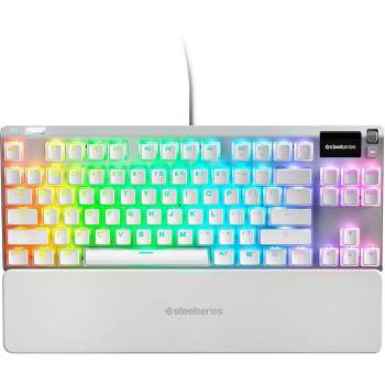 SteelSeries 64656 Apex 7 Ghost TKL Wired Mechanical Red Linear Gaming Keyboard with RGB Backlighting White Certified Refurbished