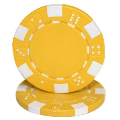 Slickblue 25-Count Striped Dice 11.5g Poker Chips, Clay Composite, Great for Game Nights & Counting Tools, Color Options