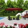 Syemin Patio Seating 3 Piece Set with Adirondack Lounge Chair Black Frog Chair 2 Piece Plus Double Ended Parasol - 2 of 4