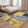 Washable Rugs for Living Room Modern Geometric Area Rug Circles Pattern Rug Stain Resistant Low Pile Accent Rug - 2 of 4