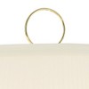 Barnes and Ivy Fredericks Modern Wall Lamps Set of 2 Brass Plug-in 12" Light Fixture Swing Arm Ivory Shade for Bedroom Living Room Bathroom Home - 3 of 4