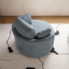 SEVOBAL Oversized Round Chair Lounge Chaise Indoor Sleeper Sofa Couch Bed Fluffy Boneless for Reading Living Room No Assembe, Blue, 42.1"*42.1"*34.2" - 3 of 4