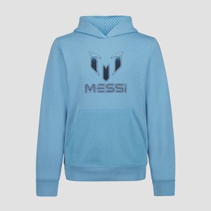 Boys' Messi Logo Hooded Sweatshirt - Blue - 1 of 2