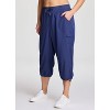 RBX Active Women's Cargo Style Capri Pants, Quick Drying Adjustable Leg Cropped Jogger Pant for Casual Wear, Hiking, Workouts - 3 of 4
