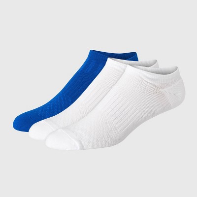 Loose Fit Stays Up! White No Show Socks - 3Pack