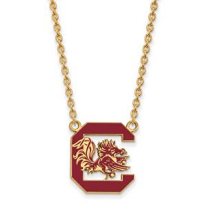 Black Bow Jewelry 14k Yellow Gold Plated Sterling Silver South Carolina Gamecocks NCAA Necklace 18 Inch - 1 of 4