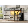 Sapphtopaz Full Metal High Loft Bed with Wardrobe, Desk, Safety Guardrail & Storage Staircase, Versatile Gaming Loft for Kids, Teens, Space-Saving - 4 of 4