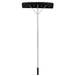 WELLFOR 20" Extendable Aluminum Snow Roof Rake Black - 1 of 4