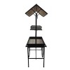 75" Farm Fresh Indoor/Outdoor Metal and Wood Garden Cart Black/Brown - Alpine Corporation: Rustic Display Stand, YHL760 - 3 of 4