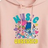 Women's - Trolls - Music Obsessed Poppy and Branch Cropped Graphic Hoodie - image 2 of 3