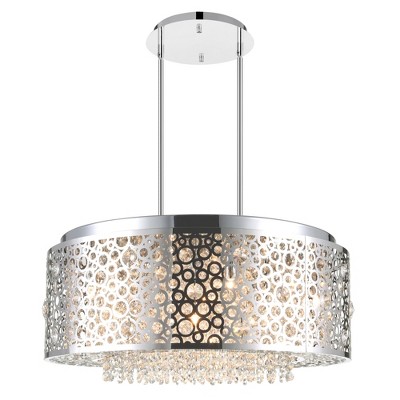 CWI Lighting Bubbles 9 Light Drum Shade Chandelier With Chrome Finish