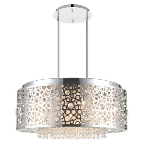 CWI Lighting Bubbles 9 Light Drum Shade Chandelier With Chrome Finish - 1 of 4