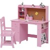 COZONY Kids Desk & Chair Set, Wooden Study Desk with Bookshelf, Bulletin Board, Drawer, Cabinet for Boys & Girls, Adjustable Chair, for Ages 3-8 - 2 of 4