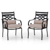 7pc Outdoor Dining Set with 6 Chairs with Seat & Back Cushions & Metal Rectangle Table with Umbrella Hole - Captiva Designs: Powder-Coated - 2 of 4