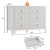 47.2" Fluted Dresser, 6-Drawer Wood Dresser for Bedroom, Modern Chest of Drawers, Storage Organizer Cabinet for Living Room, Hallway, Entryway - 2 of 4