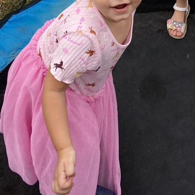 Rock Your Baby Girls Rainbow Unicorn & Tulle Dress Girls Toddler 3 Year Pink Cotton by Childrensalon