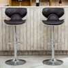 FONTOI 2PCS Upholstery Adjustable Swivel Barstools, Counter Stools with Back&Footrests for Living Room Kitchen, Dark Brown, 17.75"*21.25"*34" - 2 of 4