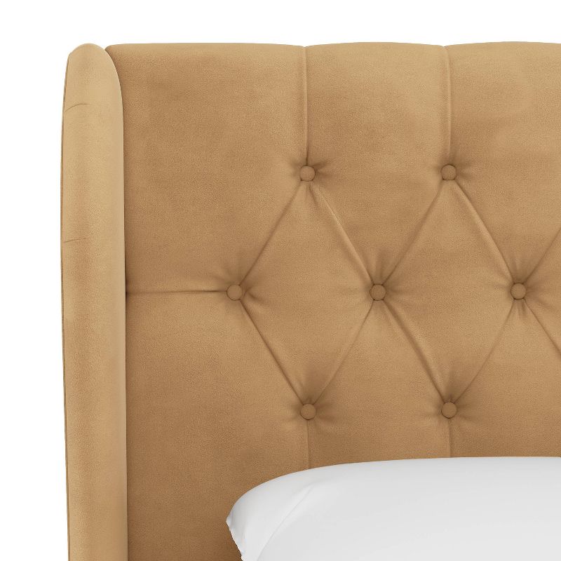 Skyline Furniture Tufted Velvet Upholstered Wingback Bed, 6 of 10