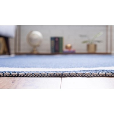 Navy Blue Cotton Flat Woven 5' x 7' Stain-Resistant Rug