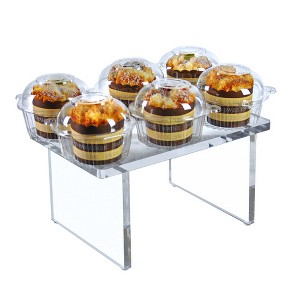 Azar Displays Clear Acrylic 11.75"W x 7.75"D x 7"H 1/2" Thick Deluxe Riser w/Bumpers - 1 of 4