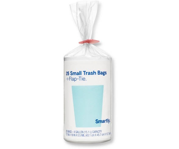 Small Trash Bags - 4 Gallon - 25ct - Smartly&#153;