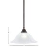 Toltec Lighting Any 1 - Light Pendant in  Dark Granite with 16" White Marble  Shade - 2 of 2