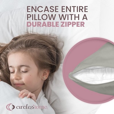 Light Grey Cotton Zippered Body Pillow Protector 20x55