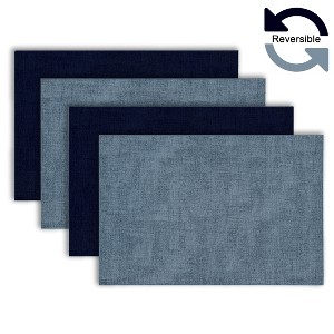 Dainty Home Amalfi Faux Leather Reversible 2 Pattern Rectangular Placemat Set Of 4 - 1 of 3