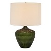 Storied Home Green Glass Table Lamp with White Drum Shade: Modern Nylon Shade, UL Listed, 60W - 4 of 4
