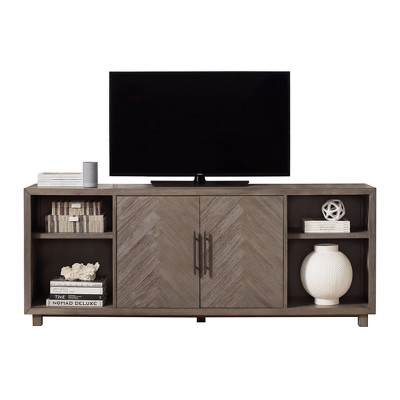 80" Gray Wood Transitional TV Console with Cabinet