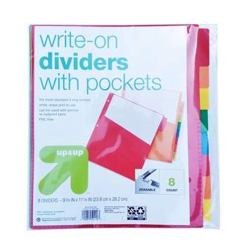 8ct Write-On Index Dividers with Pockets - up & up™