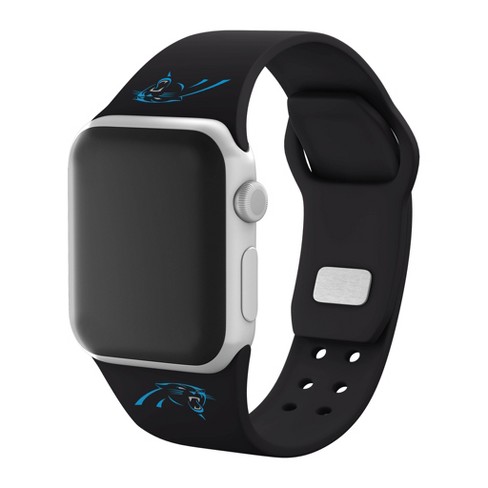 NFL Carolina Panthers Apple Watch Compatible Silicone Band 42mm - Black