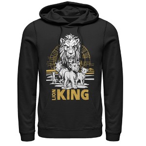 Men's Lion King Savannah Sunset Crew Pull Over Hoodie - 1 of 3