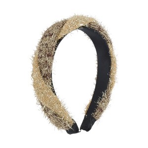 Unique Bargains Women's Gold Thread Cross Headband 1 Pc - 1 of 4