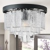 Modern Crystal Flush Mount Ceiling Light with Tiered Textured Glass Panels for Hallway or Bedroom - 3 of 4