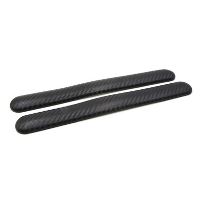 Unique Bargains Carbon Fiber Pattern Car Bumper Guard Self Adhesive Protector Sticker Black 2Pcs