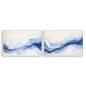 Stupell Industries Dreamy Indigo Mist 2pc Framed Giclee Art Set, White, 18" x 12" - 1 of 4