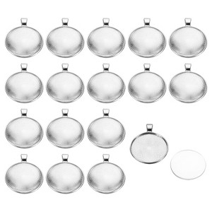 Unique Bargains Photo Jewelry Making Pendant Trays with Glass Gemstones 30 Sets - 1 of 4