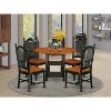 HomeStock 5-Pc Black and Cherry Finish Solid Wood Top - Round Dining Room Set - Seats-4 - 2 of 4
