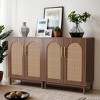 Hommoo 59 Inches Rattan Buffet Cabinet with Storage Dark Brown - 4 of 4