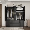 Famapy Black 4 - Door Wardrobe with Gold Handles & Multi - Drawer Storage: Ample Space for Clothes, Accessories & More,Bedroom Closet Organizer - 4 of 4