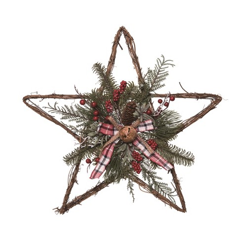 Transpac Artificial 22 in. Multicolor Christmas Rustic Twig Star Decor