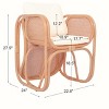 Nordlys Natural Rattan and Beige Fabric Armchair Exotic Boho Upholstery Living Room - 4 of 4