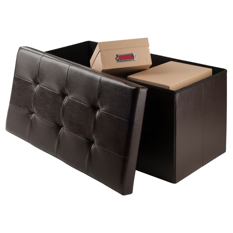 Ashford Ottoman with Accent Stools - Faux Leather - Espresso - Winsome, 5 of 7